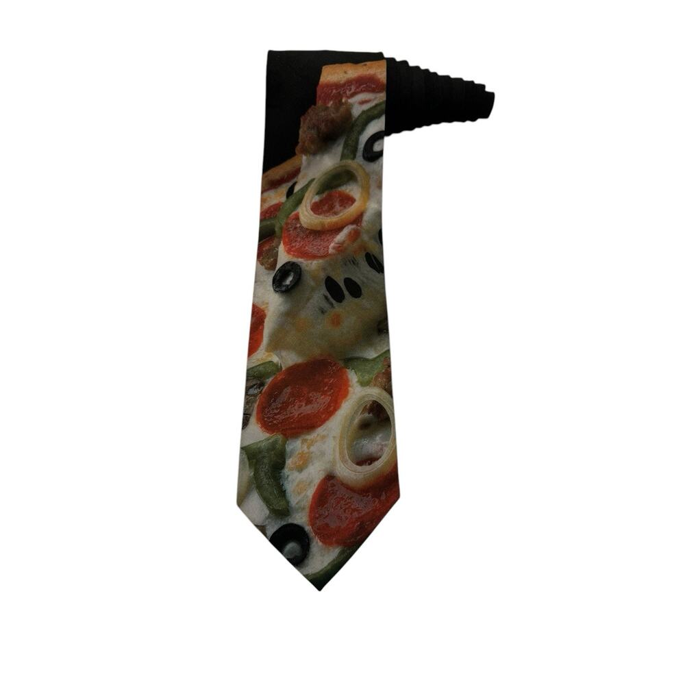 Ralph Marlin Pizza 1998 Food Vintage Novelty Necktie 100% Polyester